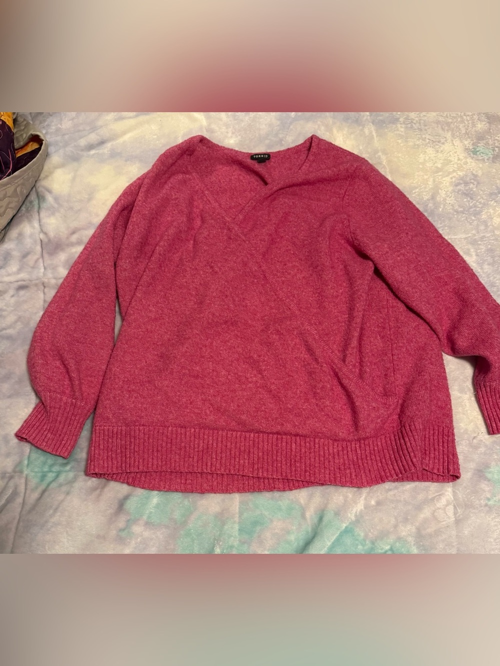 torrid Raspberry V-Neck Pullover Sweater